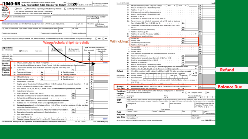 FORM 1040 NR